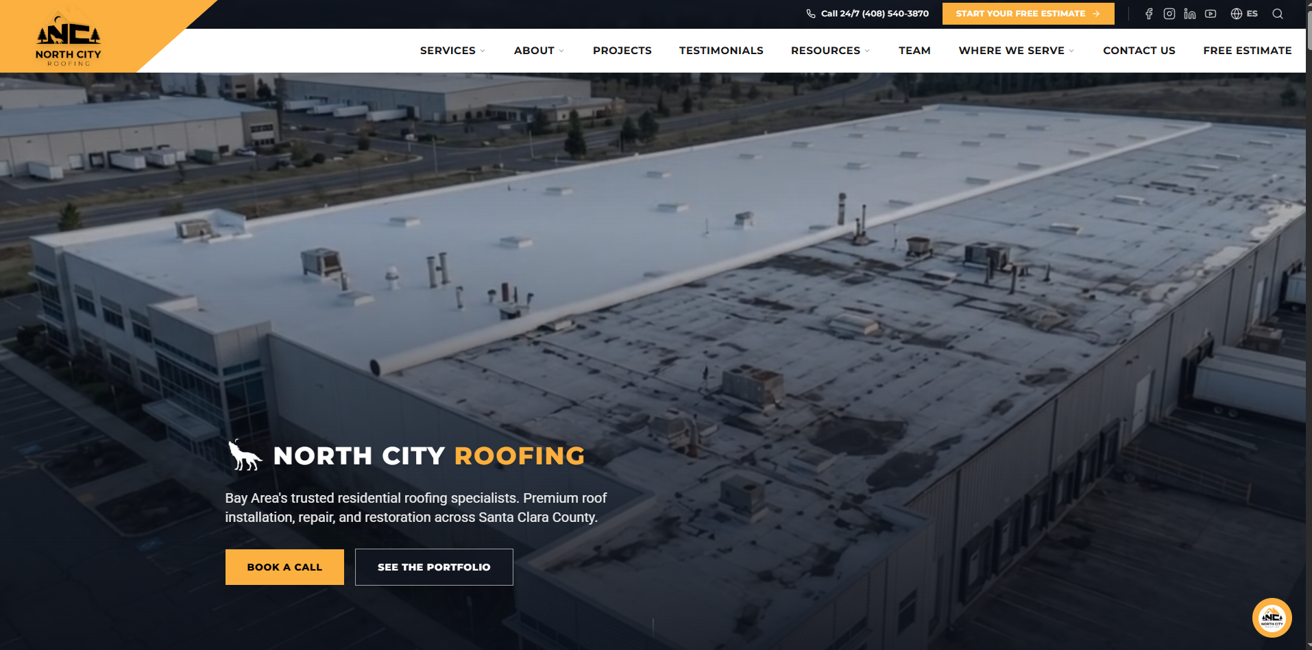 North City Roofing website