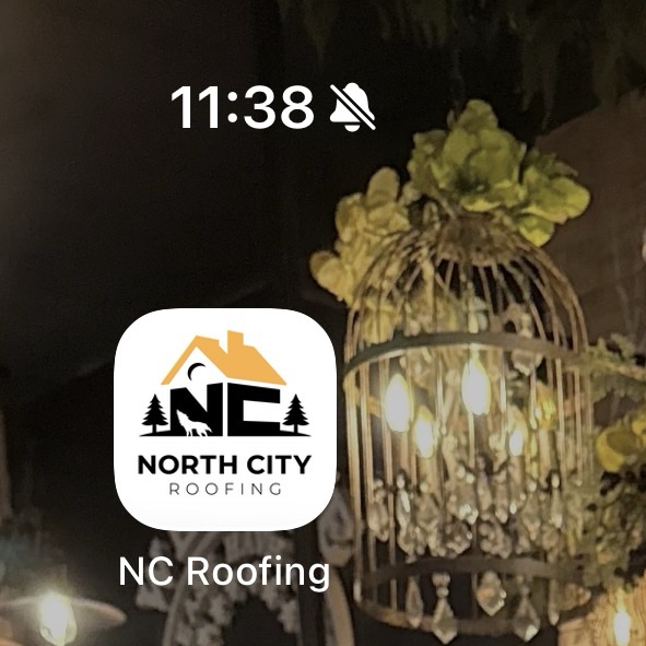 The NC Roofing app icon on an iPhone home screen